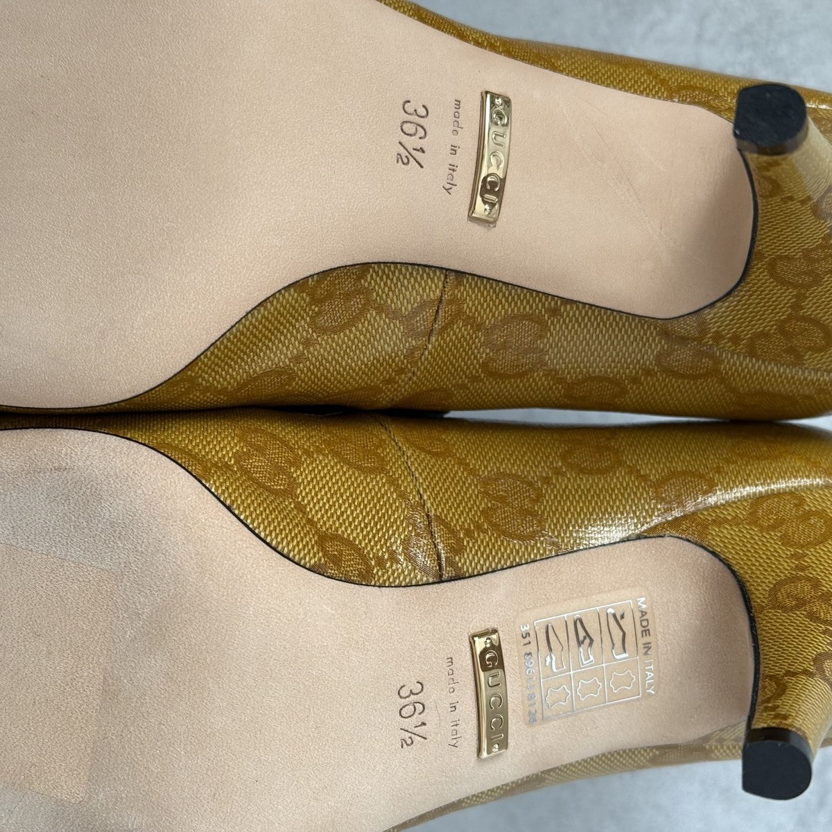GUCCI x ADIDAS GG Trefoil Pumps Beige & Brown Women's Size