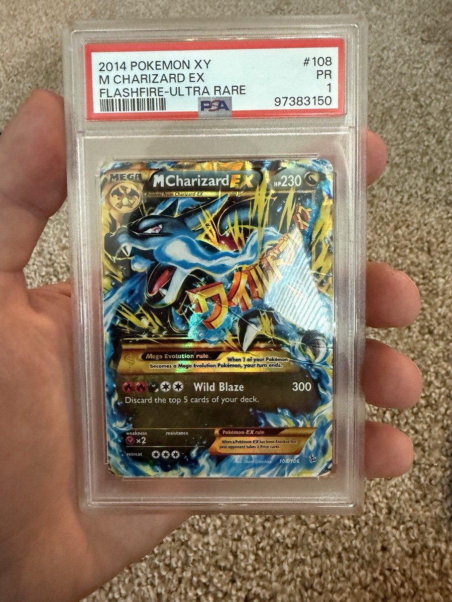2014 Pokémon XY M Charizard EX Flashfire Ultra Rare Card #108 PSA