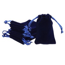 20Pcs Velvet Gift Bags 2 x 2.8" Velvet Drawstring Jewelry Pouches Navy Blue