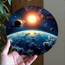 Vintage Universe Outer Space Wall Art 8x8inch Aluminum Round