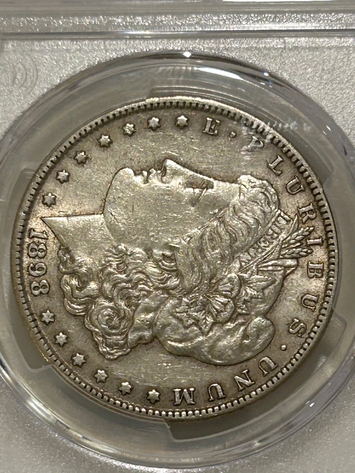 1898 S Morgan Silver Dollar PCGS AU55 Tougher Date Morgan - Image 4 of 4