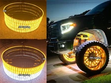 JHB 4Rings 17.5'' 5ROWS AMBER+WHITE LED Turn Signal Wheel Lights Switchback  Kit