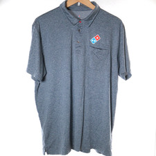 Domino's Pizza Mens Polo Shirt Employee Delivery Wear Moisture Wick Sz Large EUC