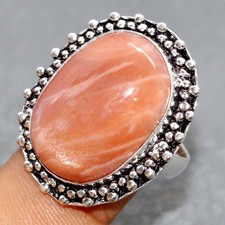Sunstone 925 Silver Plated Ring US 10 Charming Jewelry JW