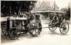 c1915 WW1 Military Troops On Tractor Patriotic Us Flag RPPC Photo Postcard COPY