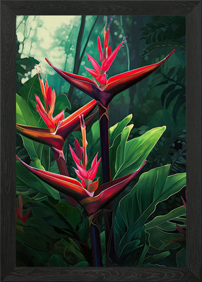 Dschungel Paradiesvogel Gerahmtes Wandbild Poster Leinwanddruck Bild