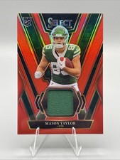 2025 Panini Select - Rookie Swatches Mason Taylor #RSW-MTR Red Prizm (MEM, RC)