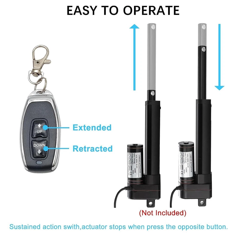 DC 12V Electric Linear Actuator Cylinder Lift 3000N 675lbs Stroke 2"~40" Fast - Image 4 of 4