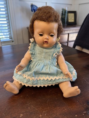 Vintage 1950's American Character Tiny Tears 13” Doll Rooted Hair