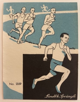 1930s Lindt & Sprungli Track and Field Swiss Card #2059                  Running