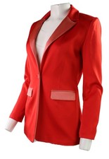ALEXIS Women s S Red Nevra Single Button Satin Blazer Sport Jacket 495