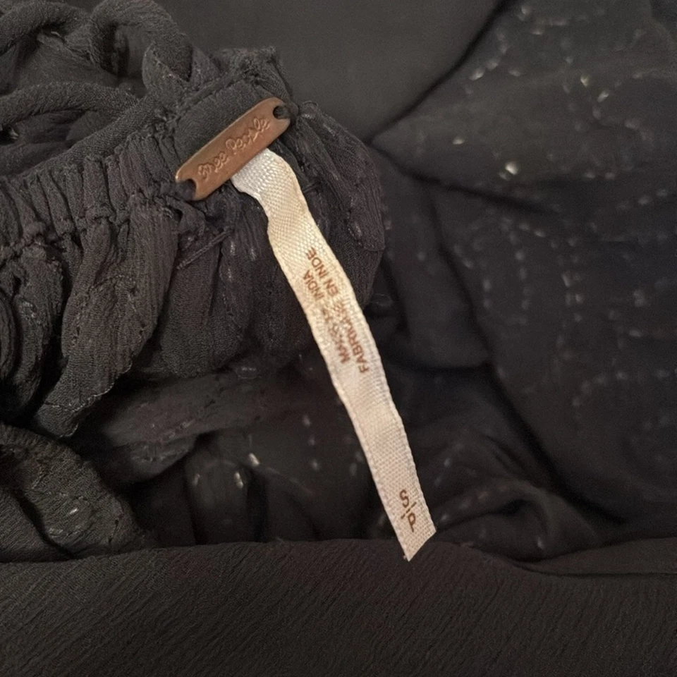 Free People Embellished Beaded Sleeveless Maxi Dress w/ Slit size S in dark gray - Image 4 of 4