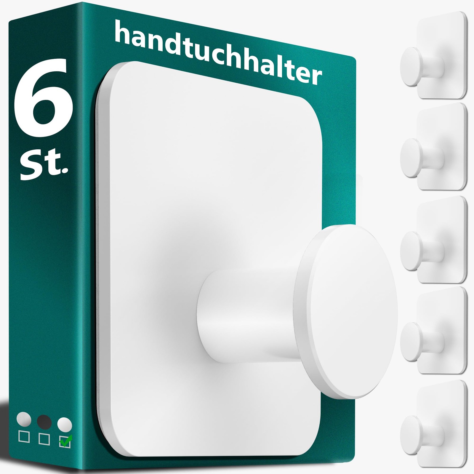 Accroche-Serviette Sans Perçage Inox Lot de 6 pour Fixation Murale de Salle de Bains
