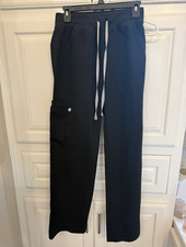FIGS Technical Collection Women  s Black Scrub Pants Size S Polyester