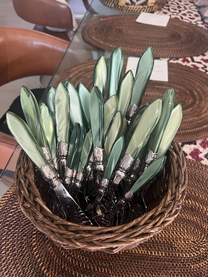 Juego de cubiertos sable parís 32 piezas jardín verde napoleón descontinuado raro Foto 2 de 4