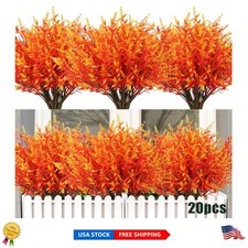 20 Bundles of UV Resistant Artificial Fall Flowers for Indoor  Outdoor Elegance