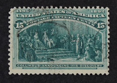 CKStamps: US Stamps Collection Scott#238 15c Columbian Used Signed