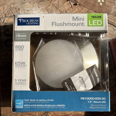 New. Progress Lighting Mini Flushmount LED Light 7.5'' Warm White