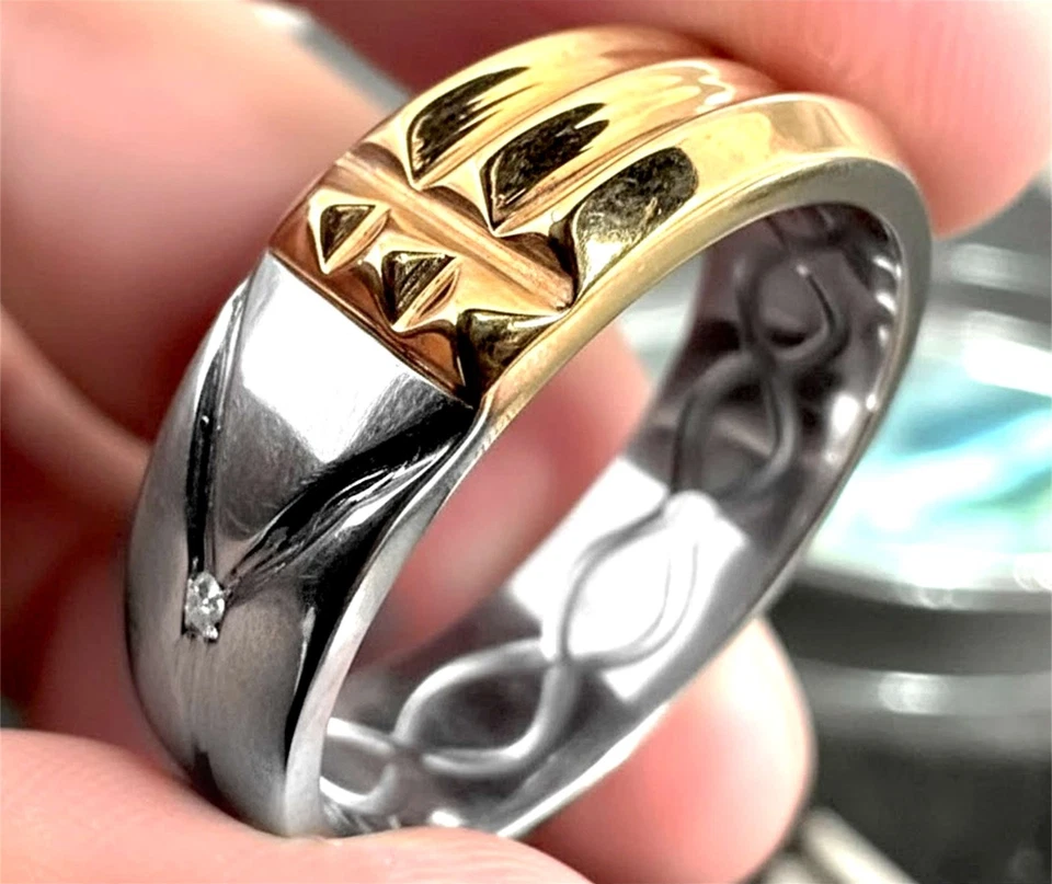 Anillo Atlantis Oro 14k Plata Esterlina Talismán Amuleto Egipcio Hecho a Mano EE. UU. Foto 3 de 4