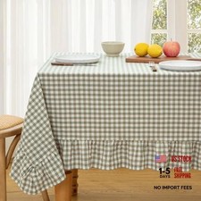 Sage Green Gingham Tablecloth 60x84 84" x 60" Rectangular 