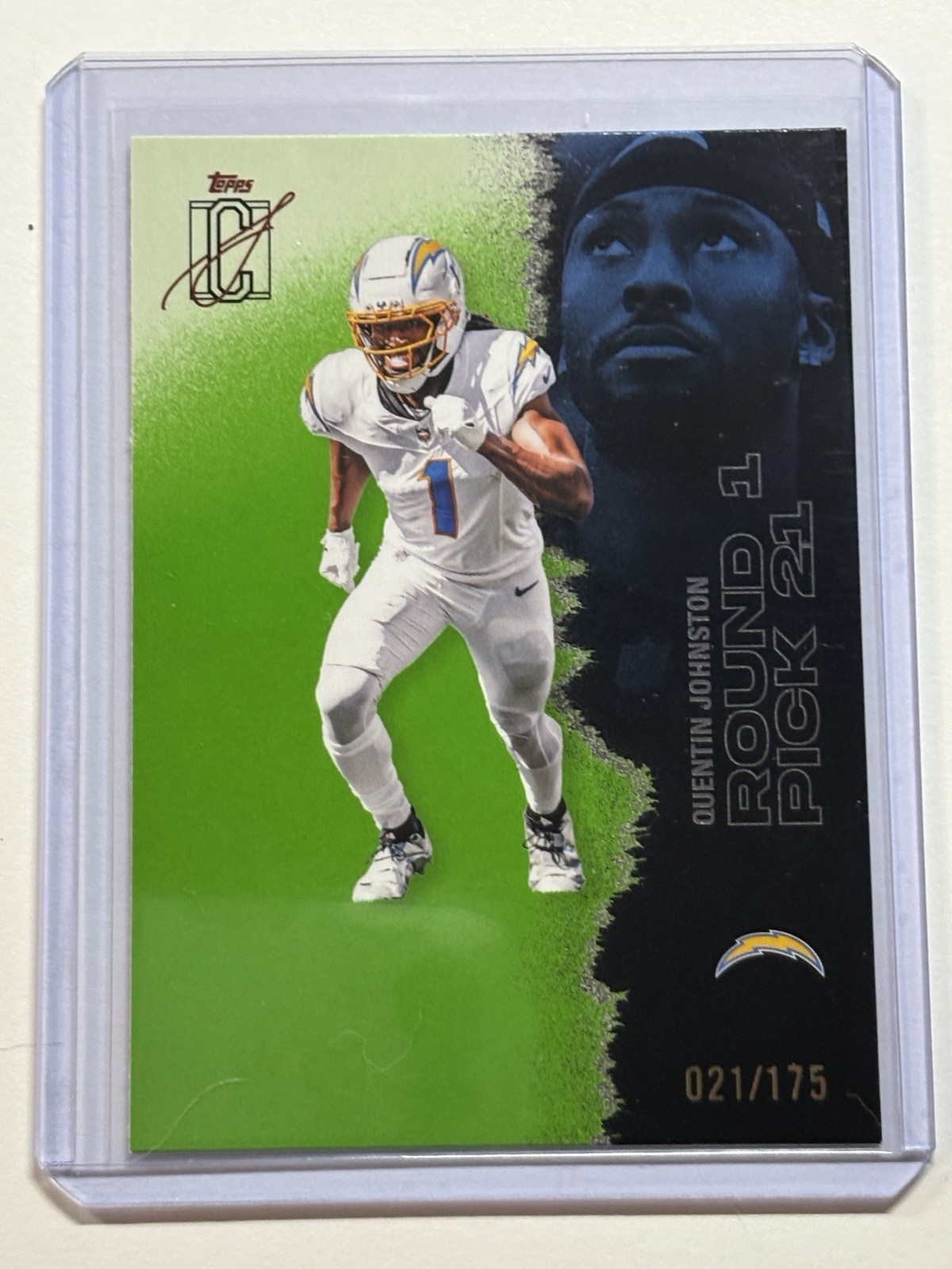 2025 Topps Signature Class - Quentin Johnston Lime Green /175