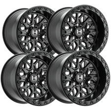 Set-4 Hostile Glamis 15x8 5x11.43 Satin Black 0mm Wheels Rims 15 Inch