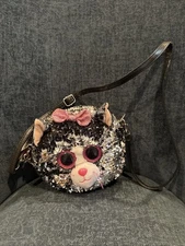 TY Beanie Babies Boos Flippables Kiki the Cat 9" Fashion Sequin Purse for Kids