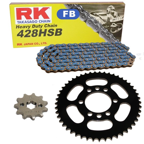 Kettensatz Geeignet FüR Yamaha DT 125 LC 82-84 Kette RK FB 428 SB 118 Offen BLA-image