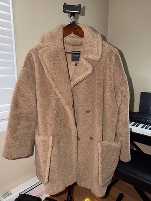 Max Mara Weekend Teddy Coat Camel Size 6 Made In Italy Women's Luxury Designer