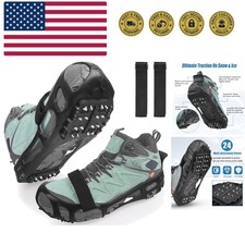 Ice Cleats Snow Traction Cleats Crampon for Walking on Snow and Ice Non-Slip ...
