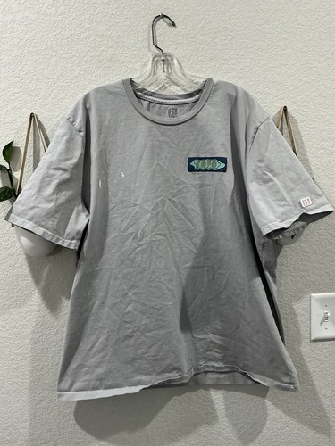 Topo Designs Shirt Mens XXL Gray Minimalist Logo Casual Tee Geographical Design