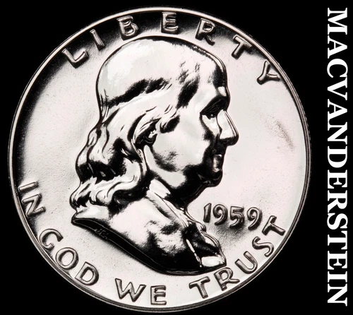 1959 Silver Franklin Half Dollar - Choice Gem Proof  Lustrous  #G9015