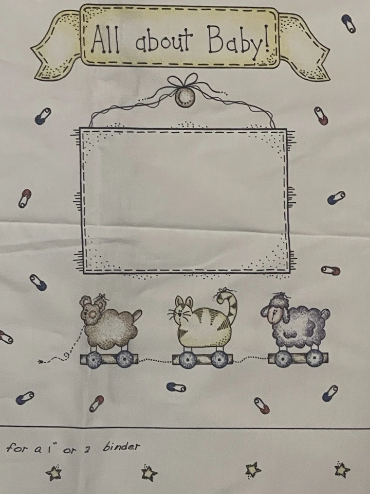 Darling 1997 All About Baby Scrapbook Cover Sewing Fabric Panel - Image 2 of 4