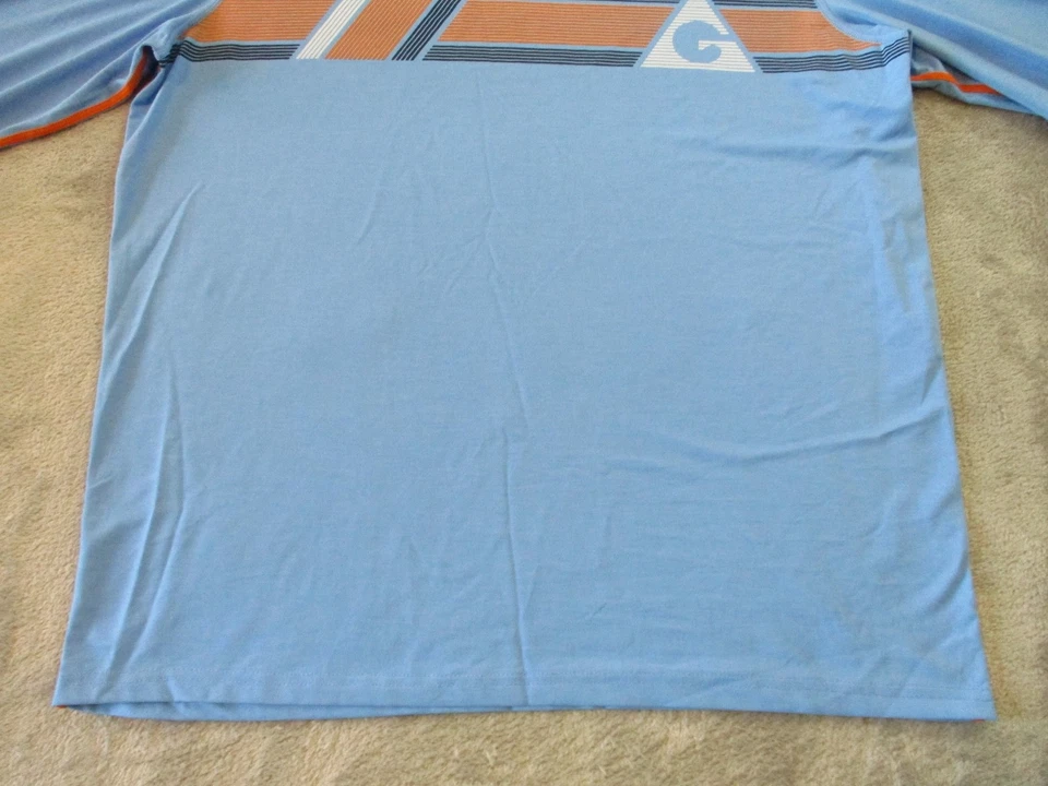 Gerry Shirt Mens Large Blue Orange Striped Performance Long Sleeve Sun Tee Golf - Image 4 of 4