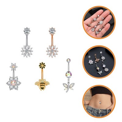  3 Pack Bauchnabel Ring Körperbauchring -Piercing -Schmuck Klingelt