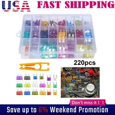 220X Car Blade Fuse Assortment Kit Auto Truck Medium Small Fuse Mixed With Box