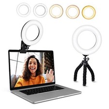 Video Conference Lighting Kit, Ring Light Clip on Laptop Monitor with 5