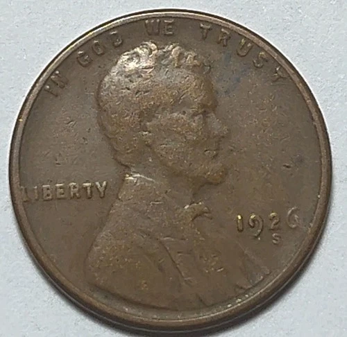 1926S Lincoln Cent / Fine to Very Fine F VF / Low Shipping / Coin #JW
