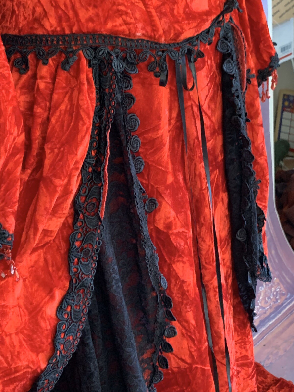 3 Piece Custom Red Velvet Renaissance Gown Dress SMAL… Gem