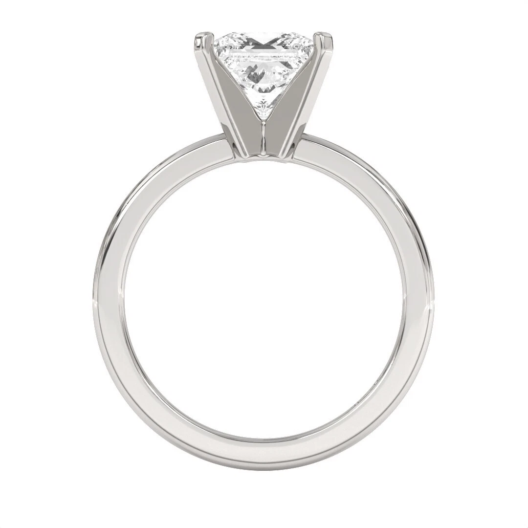 1.50 ct solitaire princess cut igi certified lab grown diamond engagement ring image-3