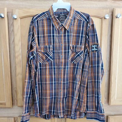 Identic Men's Plaid Longsleeve Button Up Shirt Sz XL 43-44