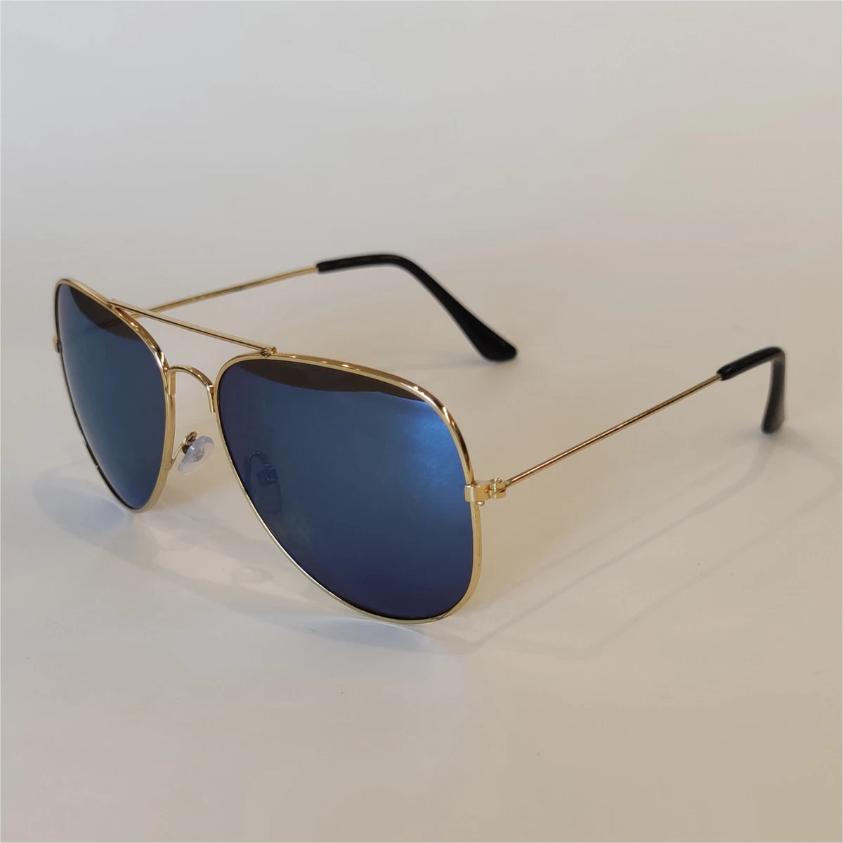 Sonnenbrille Pilotenbrille Fliegerbrille Brille Gold Blau Stylisch Cool
