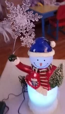 2006 Avon Acrylic Snowman MP3 Music Speaker System Christmas Decor w/Box