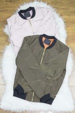 new women's bomber jacket blush pink / olive green