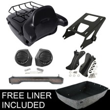 King Trunk Pad & Rack Speakers Light Fit For Harley Touring 14-25