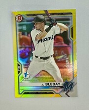 JJ BLEDAY Bowman 1st OTL ROOKIE YELLOW REFRACTOR SP Parallel Variation RC #’d/75