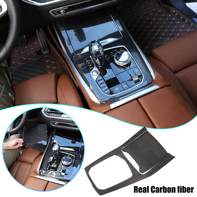 Real Carbon Fiber Car Center Console Gear Panel Cover Set Für BMW X5 X6 X7 19+