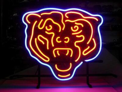 Chicago Bears Man Cave 24''x20'' Neon Light Sign Lamp Display Wall Decor Bar Open