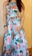 Nights by teeze me Light Blue Floral Dress Size-3 