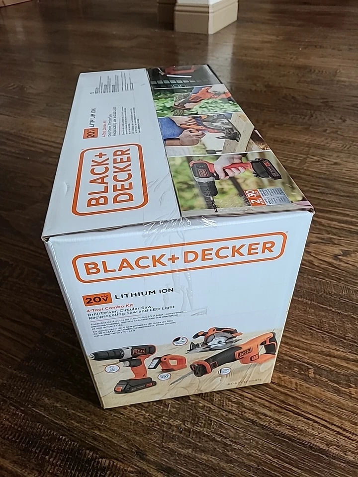NEW! BLACK+DECKER BD4KITCD7CSMSL Cordless 20V MAX 4 Tool Combo Kit SEALED - Image 2 of 2